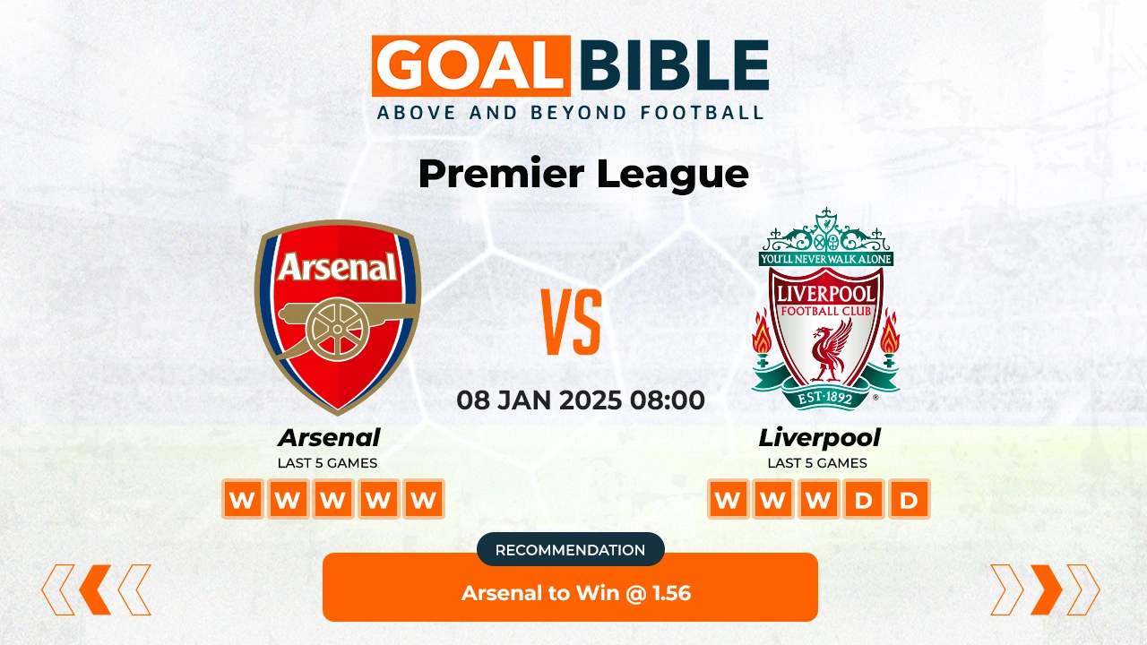 Arsenal vs Liverpool Premier League Best and Free Prediction Odds and Stats by GoalBible